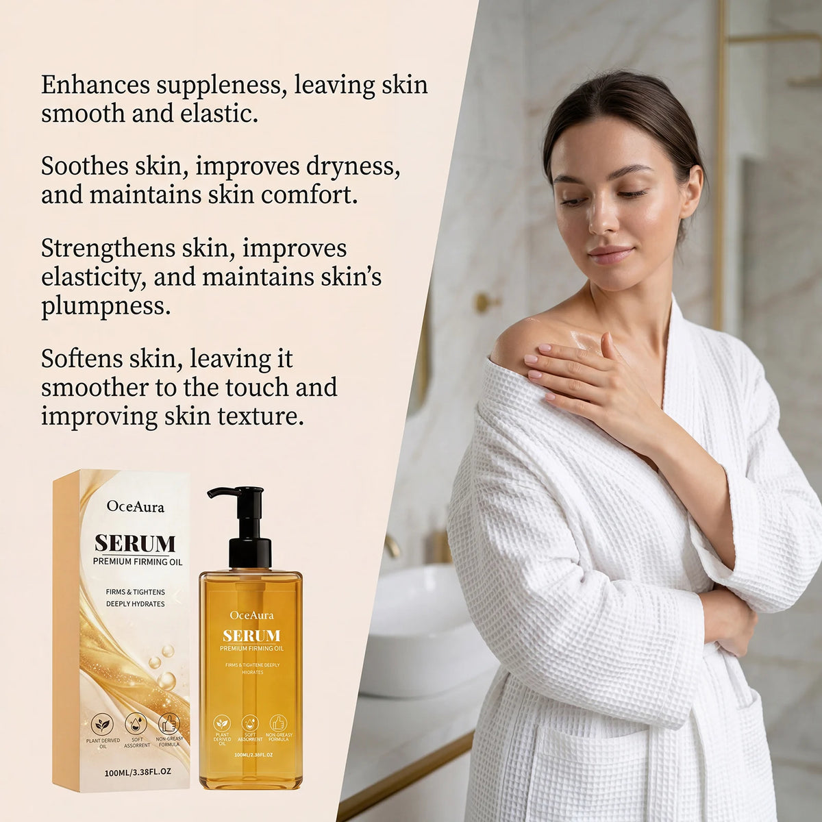 100ML Body Essence Oil Nourishing Pores Moisturizing Skin Improve Skin Texture Enhance Smoothness Lifting Tightening Glowing Body Care Oil for All Skin Types