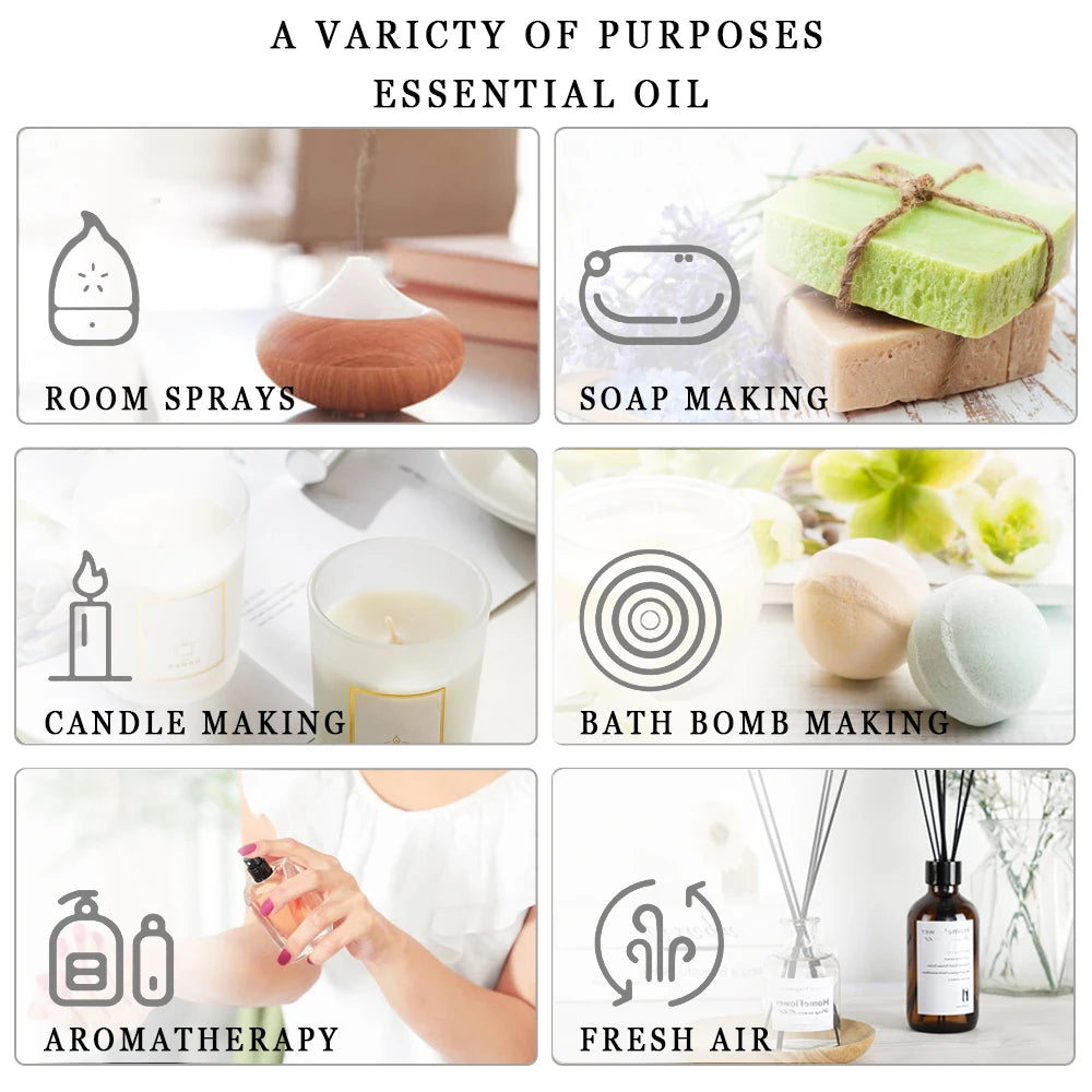 PHATOIL 100ml Fragrance Oil for Candle & Soap Making Aromatherapy Making Baby Powder Coffee White Musk Palmarosa Bubble Gum