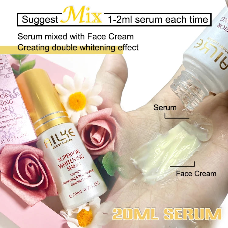 AILKE Whitening Dark Spots Remove Facial Skin Care Cream With Collagen, Reduce Freckles, Wrinkles, Women Premium Face Product