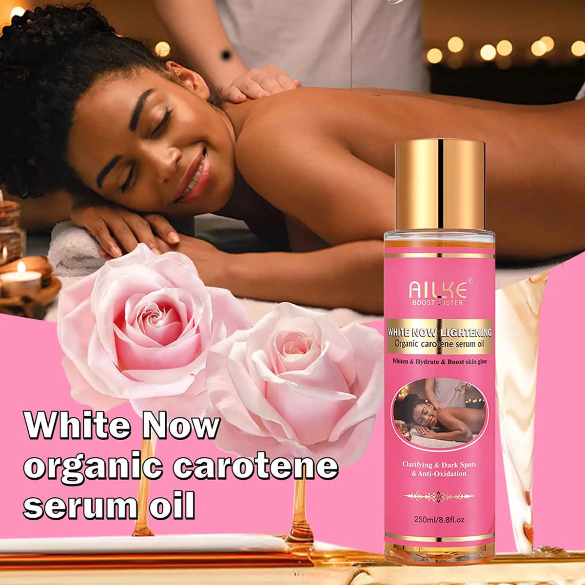 AILKE Natural Skin Brightening Set, Clean Darkness, Acne, Stains, Moisturize, Lightening, Smooth, Improve Rough and Dry Skin