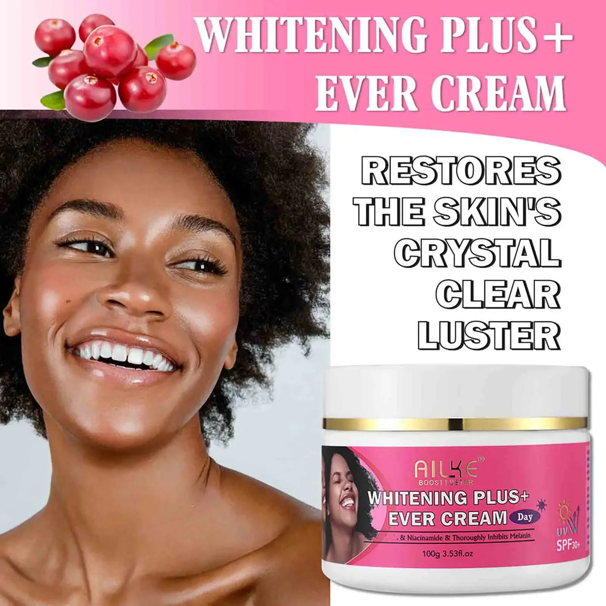 AILKE Natural Skin Brightening Set, Clean Darkness, Acne, Stains, Moisturize, Lightening, Smooth, Improve Rough and Dry Skin