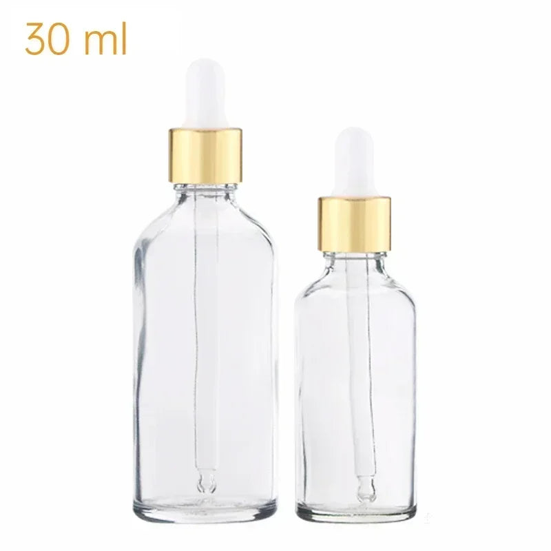 28PCS 30ml/50ml Glass Dropper Bottle Aromatherapy Liquid Drop for Massage Essential Oil Pipette Bottles Refillable