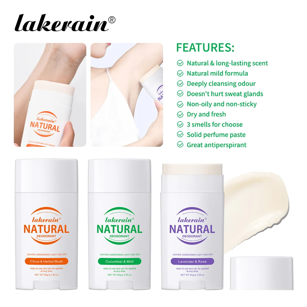 Natural Deodorant Keep Armpits Fresh Long Lasting Odor Protection Antiperspirant Natural Plant Formula Creamy Texture Deodorant