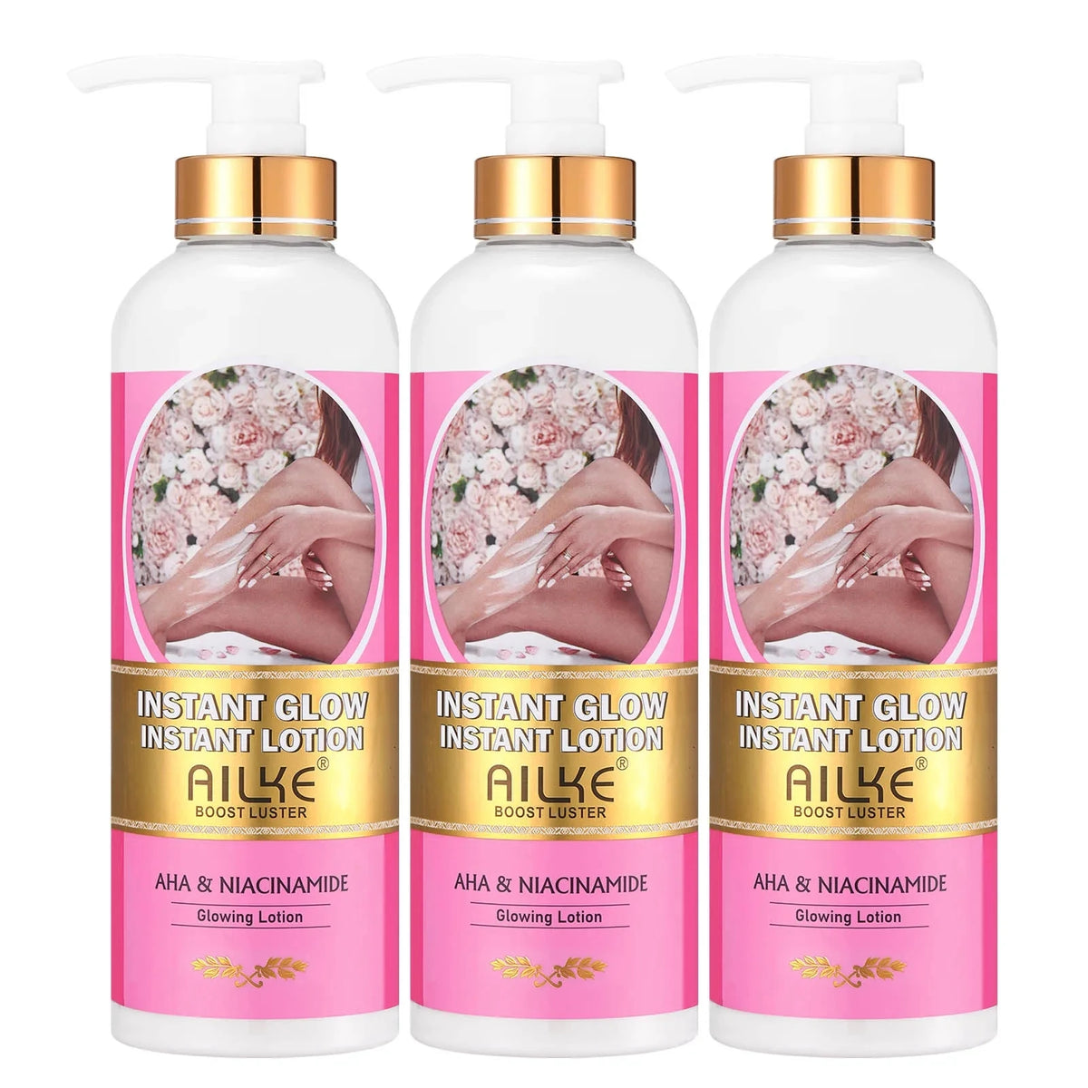 AILKE Natural Skin Brightening Set, Clean Darkness, Acne, Stains, Moisturize, Lightening, Smooth, Improve Rough and Dry Skin