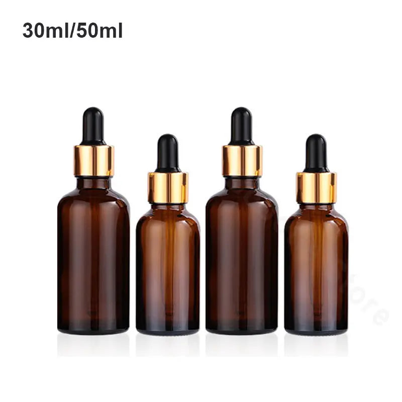 28PCS 30ml/50ml Glass Dropper Bottle Aromatherapy Liquid Drop for Massage Essential Oil Pipette Bottles Refillable