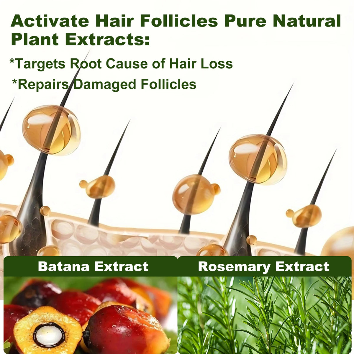 Tgideas Rosemary Batana Oil Shampoo - Promotes Hair Growth, Strengthens Hair Strands, Cleanses Hair, Contains Natural Extracts to