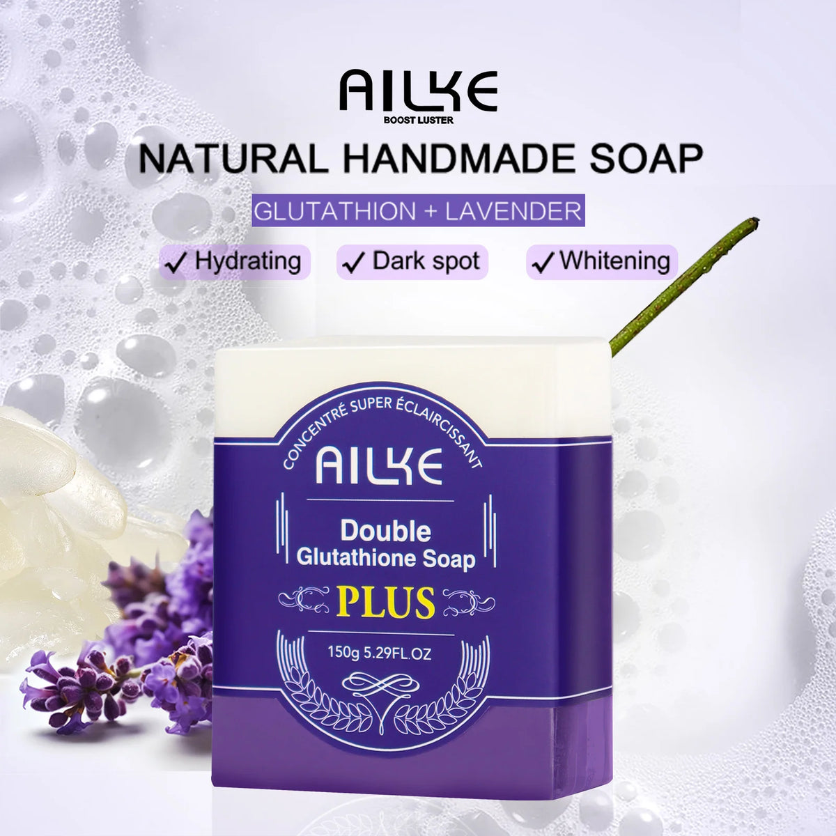 AILKE Double Glutathione Whitening Set For All Skin Types, Reduce Dark Spots, Melanin, Freckles, Chloasma, Even Skin Tone