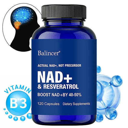 Optimized NAD+ and Resveratrol Supplement To Help Support Cell Regeneration, Natural Energy, Focus and Memory