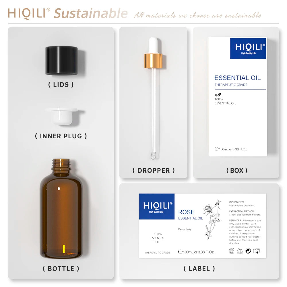 100ML Camphor Essential Oils, HIQILI 100% Premium Oil for Insect repellent, Stabilizing Emotions, Relieving fatigue, Diffuser