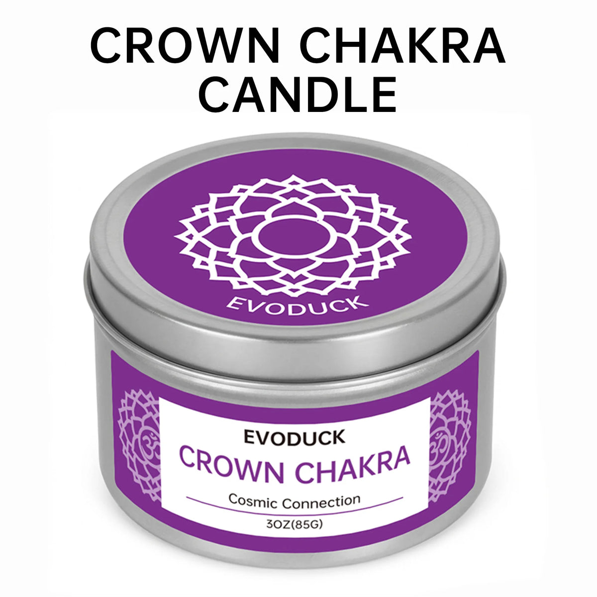 EVODUCK 7 Chakra Candle Gift Set, 7 x 85g Crystal Soy Wax Candles with Metal Charms, Root Sacral Solar Plexus Heart Throat Third Eye Crown Aromatherapy for Meditation, Relaxation, Spiritual Home Decor, Birthday Christmas Gift
