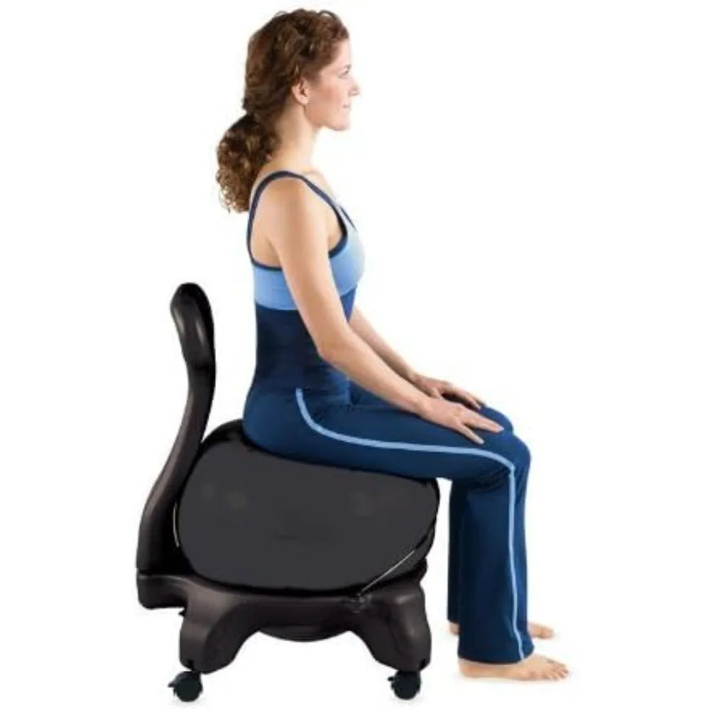 Gaiam 610-6002RTL Classic Balance Ball Chair with 52cm Stability Ball Yoga Chair with Pump And Exercise Guide