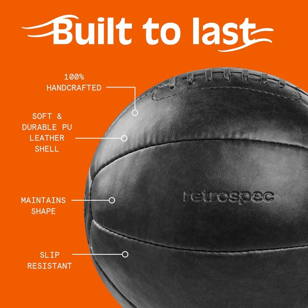 Core Weighted Medicine Ball  Soft Touch Vegan Leather with Sturdy Grip for Strength Training