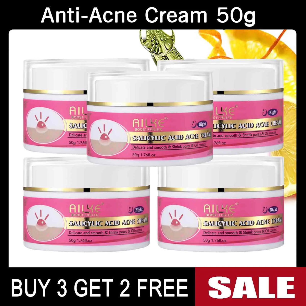 AILKE Natural Skin Brightening Set, Clean Darkness, Acne, Stains, Moisturize, Lightening, Smooth, Improve Rough and Dry Skin